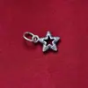 Colgante de estrella de cinco puntas de plata de ley S925 estilo coreano ins pulsera de cristal pulsera de perlas colgante de estrella accesorios de plata DIY