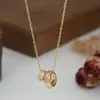 Cadena para Clavícula Elegante con Circonitas Microincrustadas Bañada en Oro Real para Mujer Collar de Doble Anillo de Alta Gama Cadena Exquisita para Suéter de Uso Diario Venta al por Mayor