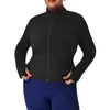 Tops de Yoga Talla Grande para Mujer, Aspecto Adelgazante, Chaquetas Deportivas con Cremallera Otoño e Invierno, Chaquetas Fitness de Alta Elasticidad para Personas con Sobrepeso