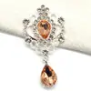 Colgante de flor de aleación de plata de 52*28 MM más vendido para decoración de ropa, accesorios para el cabello, accesorios para joyería DIY con adornos de vidrio