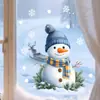 Dh046 Zanahoria de Dibujos Animados Nariz Muñeco de Nieve Navideño Dibujo Animado Pegatina Estática para Ventana Pegatina para Ventana de Vidrio Fiesta Navideña