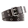 Cinturón de PU de doble hilera con ojales de aire para mujer, estilo punk, estilo coreano, cadena de moda, cinturón ancho decorativo para mujer