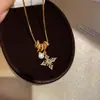 Collar Flor de Perla Caída de Estrellas Ráfaga de Estrellas Circonita Estilo Retro Francés Cadena para Clavícula Sentido de Diseño Nicho Collar de Lujo Ligero para Mujeres