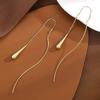 Europa e Estados Unidos transfronteiriços brincos de gota de água com borla longa acessórios de cabelo femininos design de nicho de luxo leve S curva linha de orelha brinco atacado