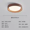 Luminária de Corredor Estilo Wabi-Sabi Japonês, Luminária Criativa Retro com Textura de Madeira de Nogueira para Entrada, Luminária de Teto Circular Minimalista Moderna