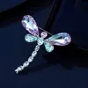 Broche Libélula de Cristal para Mulheres, Broche Colorido de Inseto, Pinos de Design Exclusivo, Acessório para Blazer, Fresco e Doce