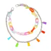 Joyas transfronterizas europeas y americanas moda colgante de oso acrílico cadena de cintura cadena corporal de cadena de plástico retro para mujer venta al por mayor