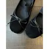 Primer Encuentro Temporada Retro Punta Cuadrada Correa Elástica Moño Zapatos Planos Ballet Mary Jane