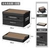 Gran Cantidad, Caja Plegable de Apertura Lateral, Caja de Almacenamiento para Maletero de Coche, Caja Plegable para Acampar, Almacenamiento con Tapa de Madera de Gran Capacidad