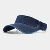 Boné de Visor Vintage em Sarja Lavada para Verão para Homens, Chapéu de Sol para Esportes ao Ar Livre para Mulheres, Chapéu de Sol com Top Aberto para Ciclismo e Caminhada, Moderno