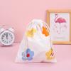 Algodão fresco e bonito cosmético Bolsa Pacote impresso Bolso Pano de armazenamento com cordão Bolsa Telefone móvel Bolsa Pano de armazenamento de viagem Bolsa