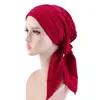 Chapéu Transfronteiriço com Laços Plissados, Chapéu Turbante, Chapéu de Proteção para Cabelo, Faixa de Cabeça com Fita Ajustável Jdt-31D