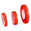 Cinta acrílica impermeable sin rastro de doble cara, resistente a altas temperaturas, con film rojo, adhesivo de doble cara acrílico transparente