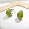 Pendientes Melard de Cristal Gota de Agua en Forma de U, Modernos y Sencillos, Pendientes de Resina Ámbar con Aguja de Plata 925, Estilo Celebridad de Internet Transfronterizo