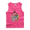 Roupas da equipe Wangwang colete infantil verão novo meninos e meninas algodão fino sem mangas camiseta básica moderna peça única entrega