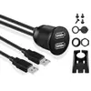 Cabo de dados USB fêmea com cabeça redonda para carro, cabo de carregamento USB macho para carro, adaptador de geladeira, cabo de extensão para celular