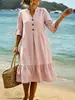 Vestido de Férias Curto com Gola V, Bolinhas e Manga Bufante - Lançamento Primavera/Verão 2026 Amazon Europeu e Americano Transfronteiriço