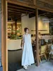 Verano 2025 Nuevo Estilo Francés Descanso para el Té Estilo Vacaciones Chaleco de Moda Holgado Vestido Falda Larga Moda Chic para Mujer