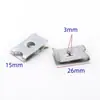 Suporte de Parafuso de Placa de Carro Peça de Ferro Clipe de Aço em Forma de U Clipe de Travamento Base Metálica para Parafuso de Carro 26*15mm