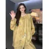 Pijama de Verano para Mujer Tallas Grandes 200 Jin MM Gordita Algodón Seda Ropa de Casa Se Puede Usar Afuera Ropa para Aire Acondicionado Conjunto de Algodón Seda para Mujer