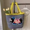 [Coleção] Bolsa de Ombro de Fio de Algodão e Corda de Algodão para Passeio de Primavera da Mamãe, Bolsa Trançada Feita à Mão, Bolsa de Imitação de Rattan, Bolsa Tote para o Dia a Dia