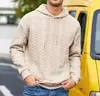 Novas Moletons Masculinos Europeus e Americanos para Outono e Inverno, Cor Pura, Moda Casual, Camisetas de Manga Longa, Camisas Polo