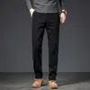 Pantalones Casuales de Gama Alta para Hombre, Nuevos para Primavera y Otoño 2026, Corte Recto Delgado, Pantalones de Vestir, Engrosados con Forro Polar para Otoño e Invierno, Estilo Juvenil