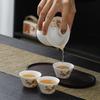 Juego de té de viaje taza rápida jade grasa de cordero una tetera tres tazas camping al aire libre portátil regalo de té logo impreso