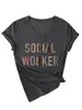 Trabajador Social Amazon eBay Sitio Independiente Moda Casual Camiseta de Manga Corta con Cuello en V para Mujer para Exportación