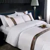 Modelo Nuevo 2026 Juego de Ropa de Cama de Hotel de Algodón Imitación de Cuatro Piezas para Hoteles, Posadas y Bed & Breakfasts - Funda de Edredón de Lino, Sábana Plana y Sábana Ajustable