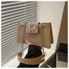 Bolsa Pequena Quadrada Estilo Western Texturizada Retrô da Moda 2025 Verão Novo Design Nicho Bolsa Transversal de Ombro Feminina