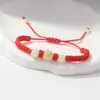 Pulseira Trançada Pedra Luminosa Doze Signos do Zodíaco Fio Vermelho Fio Preto Contas Luminosas Pulseira de Casal Estudante Feminina Atacado