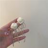Hermosos pendientes blancos esmaltados para mujer, exagerados, florecientes, dulces y frescos, estilo Hong Kong, pendientes personalizados con cara redonda.