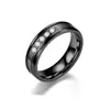 Anel de casal em aço inoxidável com incrustação de diamante, acessórios de moda europeia e americana, anel de zircônia, joias de mão estilo coreano, atacado