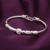 Pulsera de nueve cuentas de la suerte, de cobre blanco bañada en plata, exquisita pulsera de cuentas de la suerte para mujer, joyería de bolas al por mayor
