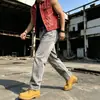 2026 AliExpress Verano Hombres Populares Calle Alta Americana Pantalones Casuales para Viajar Elegantes Jeans Grises Lavados