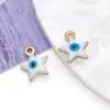 Acero Inoxidable que Conserva el Color Agujero Único Estrella de Cinco Puntas Ojo que Gotea Aceite Estrella Colgante Colgante Pulsera DIY Collar Accesorios de Joyería