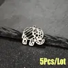 5 Piezas/Paquete Transfronterizo Nuevo Estilo Bohemio Acero Inoxidable Hueco Lindo Elefante Colgante Accesorios DIY