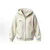 Sudadera con capucha y media cremallera color albaricoque claro para mujer, primavera y otoño, holgada, casual, con etiquetas