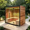 Sala de Suor em Cedro Vermelho Importado, Caixa de Suor e Fumigação de Suor, Sala de Vapor Seco e Ondas de Luz Venda Direta, Fogão de Sauna, Sala de Sauna a Vapor Úmido