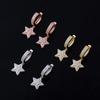 Aretes de Estrella de Cinco Puntas para Mujer Hip-hop Llenos de Zirconia Aretes de Moda para Mujer Joyería Dorada y de Australia Joyería Transfronteriza Europea y Americana