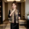 Elegante Chaleco Reversible de Nuevo Estilo Chino para Mujer, Chaleco de Nuevo Estilo Nacional para Primavera y Otoño, Atuendo de Otoño a la Moda para Madres, Elegante Chaleco sin Mangas