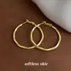 Pendientes Grandes de Metal Mate con Círculo Retorcido, Estilo Geométrico Minimalista, Pendientes de Personalidad de Alta Gama, Suministro Mayorista de Fábrica