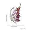 2025 Nuevo Broche de Mariposa Simulada de Gama Alta Europea y Americana Mariposa de Diamante Estereoscópica Color Degradado Broche de Mariposa de Diamante de Moda