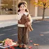 Nuevo Conjunto de Camiseta de Manga Larga Base y Chaleco Casual Elegante Estilo Coreano para Niñas Pequeñas Ropa de Otoño para Bebés Niñas