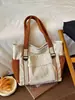 Bolso de lona de color liso para mujer 2026, bolso de hombro de gran capacidad, bolso tote elegante para estudiantes, bolso de mano y bolso cruzado