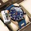 Marca Suiza Cronógrafo Multifuncional Reloj para Hombre Correa de Silicona Reloj de Cuarzo Transmisión en Vivo Comercio Exterior Modelo Popular Dropshipping