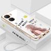 Adequado para Huawei Play 40plus Celular Shell Straight Edge Galvanoplastia Futuro Disponível Side Text Play 40 All-inclusive Soft