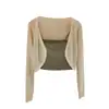 Sudeste Asiático Venta al por mayor Transfronteriza Verano Estilo Coreano Moderno Versátil Adelgazante Corto Holgado Protector Solar Delgado Chal Top para Mujer