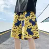 Exclusivo Transfronteiriço Masculino Verão Tendência Marca Ins Praia Calça Esportiva Casual de Perna Reta Versátil Retro com Cordão